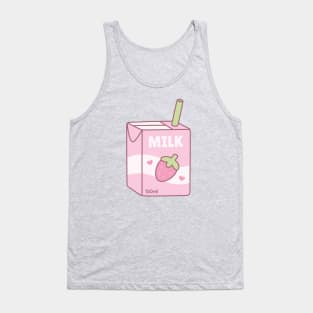 Cute Packet Of Strawberry Milk Tank Top